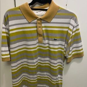 Lacoste Multicolor Striped Polo Shirt used size Large